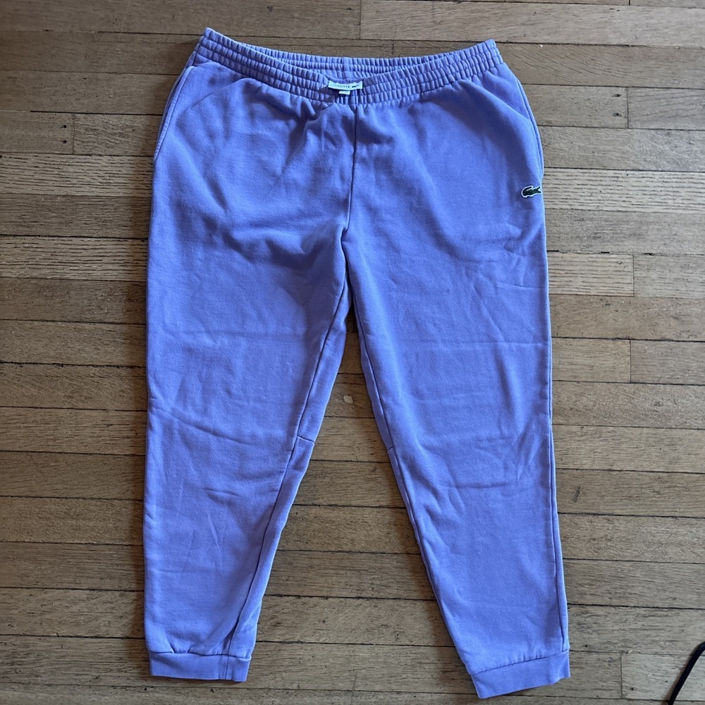 Men's Lacoste Purple Tapered Fit Fleece Trackpants XXL